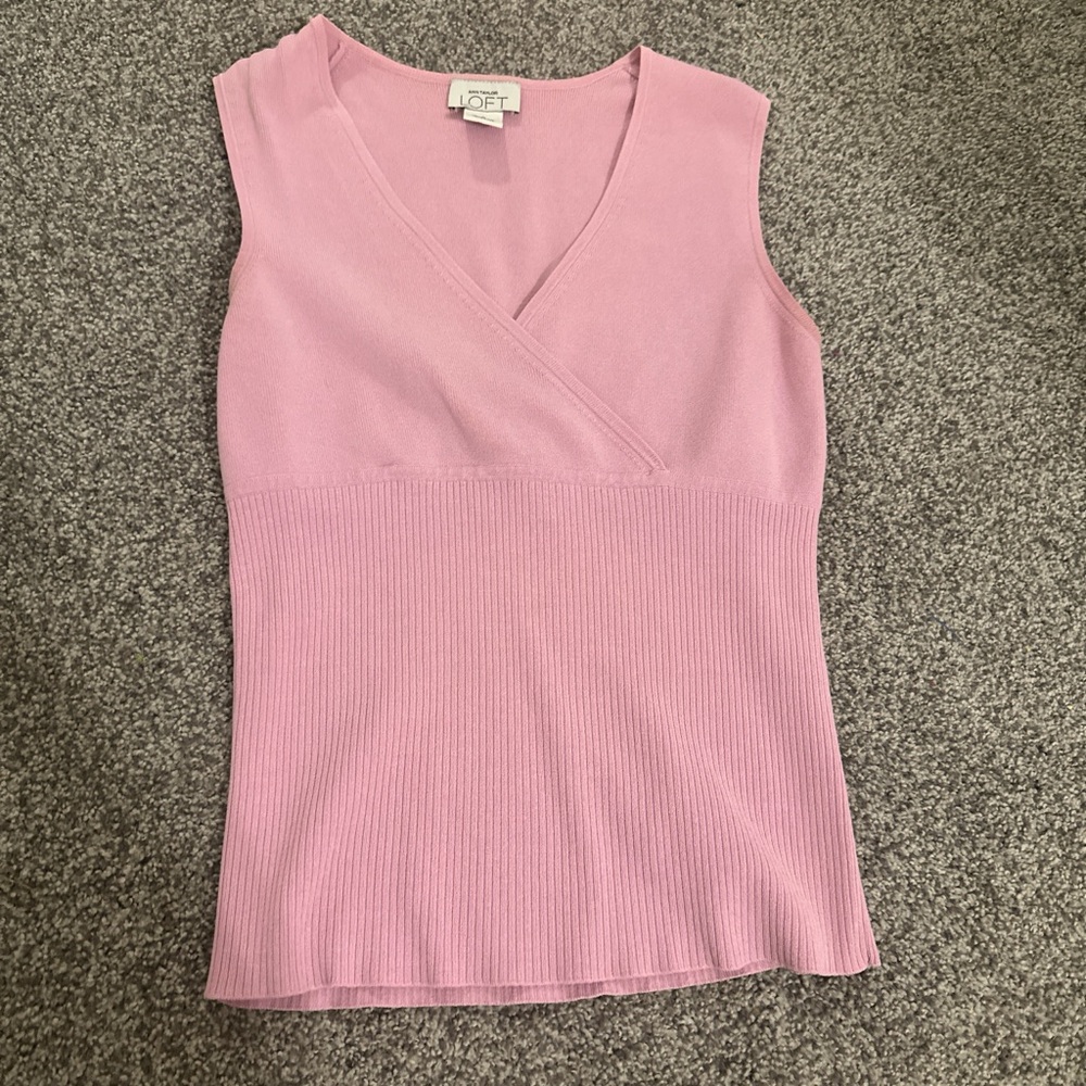 LOFT Women's Mauve V-Neck Tank Top
